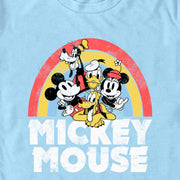 Men's Mickey & Friends Distressed Rainbow Friends  Adult T-Shirt