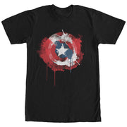 Men's Marvel Captain America Shield Watercolor Print  Adult T-Shirt