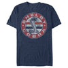 Men's Shelby Cobra Distressed Striped Logo  Adult T-Shirt