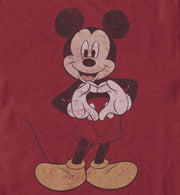 Men's Mickey & Friends Distressed Heart  Adult T-Shirt