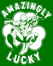 Men's Marvel St. Patrick's Day Spider-Man Lucky Clover  Adult T-Shirt