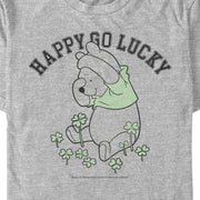 Men's Winnie the Pooh St. Patrick's Day Happy Go Lucky  Adult T-Shirt