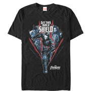 Men's Marvel Avengers: Infinity War Get Captain Shield Run  Adult T-Shirt