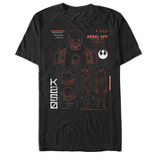 Men's Star Wars Rogue One K-2SO Rebel Spy Schematic Print  Adult T-Shirt