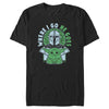 Men's Star Wars: The Mandalorian Where I Go He Goes Blue and Green  Adult T-Shirt