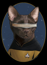 Men's Star Trek: The Next Generation Lieutenant Commander Geordi La Forge Cat  Adult Sweatshirt