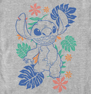 Men's Lilo & Stitch Colorful Tropical Flowers  Adult T-Shirt