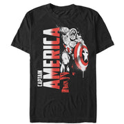 Men's Marvel Captain America Paint Splatter  Adult T-Shirt