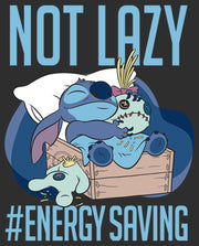 Men's Lilo & Stitch Not Lazy, Saving Energy  Adult T-Shirt