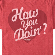 Men's Friends Valentine's Day How You Doin' Heart  Adult T-Shirt