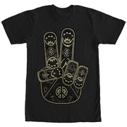 Women's CHIN UP Henna Peace Hand  Adult Boyfriend Tee