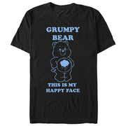 Men's Care Bears Grumpy This Is My Happy Face  Adult T-Shirt