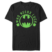 Men's Batman St. Patrick's Day Who Needs Luck Bat Logo  Adult T-Shirt