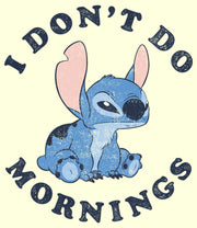 Men's Lilo & Stitch I Don't Do Mornings Light Blue  Adult T-Shirt