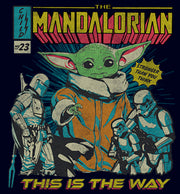 Men's Star Wars: The Mandalorian Grogu Retro Comic Book Cover  Adult T-Shirt