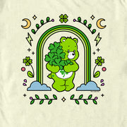 Men's Care Bears St. Patrick's Day Good Luck Bear Green Rainbow Arch  Adult T-Shirt