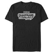 Men's Guardians of the Galaxy Vol. 3 Black and White Movie Logo  Adult T-Shirt