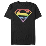 Men's Superman Classic Logo Rainbow  Adult T-Shirt