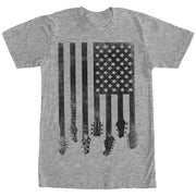 Men's Lost Gods Guitar American Flag  Adult T-Shirt