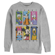 Men's Mickey & Friends Colorful Character Panels  Adult Sweatshirt