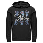 Men's Lilo & Stitch Distressed Poses  Adult Pull Over Hoodie