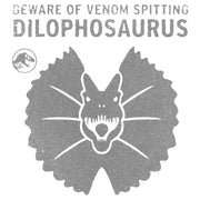 Men's Jurassic World: Dominion Beware Venom Spitting Dilophosaurus  Adult T-Shirt