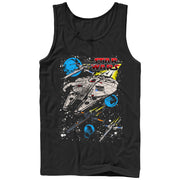 Men's Star Wars The Force Awakens Classic Millennium Falcon and X-Wing  Adult Tank Top