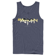 Men's Batman Logo Messy Text  Adult Tank Top