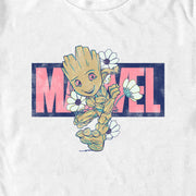 Men's Guardians of the Galaxy Distressed Floral Baby Groot  Adult T-Shirt