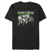 Men's Star Wars: The Mandalorian Black and White Helmets Line Up  Adult T-Shirt