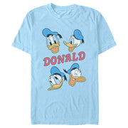 Men's Mickey & Friends Donald Duck Faces  Adult T-Shirt