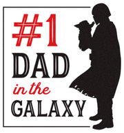 Men's Star Wars: The Mandalorian Grogu and Din Djarin #1 Dad in the Galaxy Silhouette  Adult T-Shirt