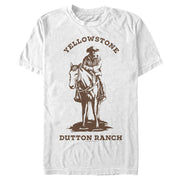 Men's Yellowstone Brown John Dutton Riding Horse  Adult T-Shirt