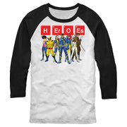 Men's Marvel Periodic Table of Mutant Heroes  Adult Baseball Tee