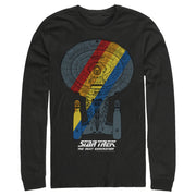 Men's Star Trek: The Next Generation USS Enterprise Rainbow Streak  Adult Long Sleeve Shirt