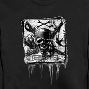 Men's Pirates of the Caribbean: Curse of the Black Pearl Black and White Skull Logo  Adult Sweatshirt