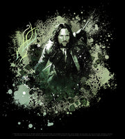 Men's The Lord of the Rings Fellowship of the Ring Aragorn Paint Splatter  Adult T-Shirt