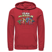 Men's Justice League Team Awesome Perspective  Adult Pull Over Hoodie