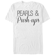 Women's CHIN UP Pearls and Push-Ups  Adult Boyfriend Tee