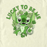 Men's Lilo & Stitch St. Patrick's Day Stitch Lucky to Be Me  Adult T-Shirt