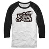 Men's Nintendo Black and White New Horizons Logo  Adult Baseball Tee