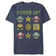 Men's Nintendo Super Mario Power Up Bingo  Adult T-Shirt