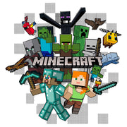 Men's Minecraft Character Collage  Adult T-Shirt