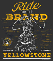 Men's Yellowstone Dutton Ranch Cowboy Ride For The Brand  Adult T-Shirt