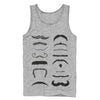 Men's Lost Gods Mustache Types  Adult Tank Top