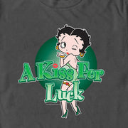 Men's Betty Boop St. Patrick's Day Betty A Kiss for Luck  Adult T-Shirt