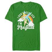 Men's Peter Pan St. Patrick's Day Tinkerbell I Don't Need Luck I'm Magical  Adult T-Shirt