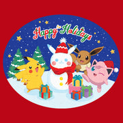 Men's Pokemon Christmas Happy Holidays Snowman  Adult Sweatshirt