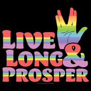 Men's Star Trek Live Long and Prosper Rainbow Hand  Adult T-Shirt