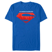 Men's DC League of Super-Pets Skyline Superman Crest  Adult T-Shirt